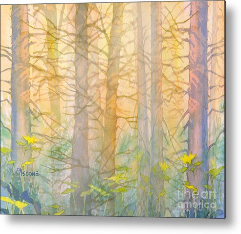 Teresa Ascone Metal Print featuring the painting Forest Curtain by Teresa Ascone
