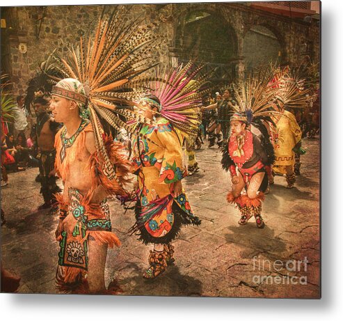 #indians Metal Print featuring the photograph Four Indian Dancers by Barry Weiss