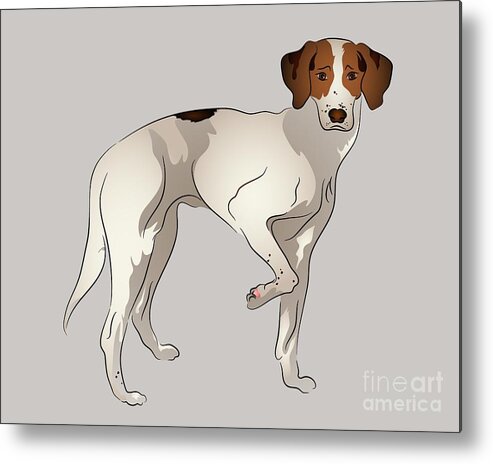 Graphic Dog Metal Print featuring the digital art Foxhound by MM Anderson