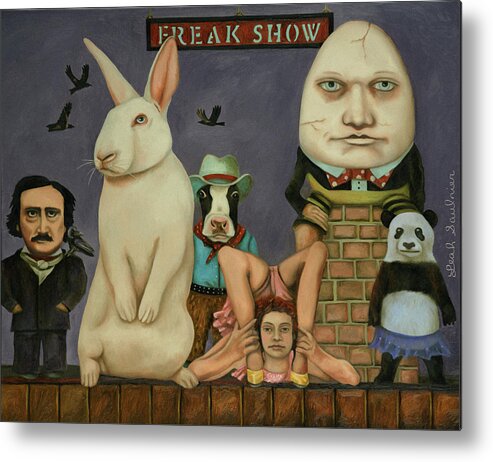 Edgar Allan Poe Metal Print featuring the painting Freak Show by Leah Saulnier The Painting Maniac