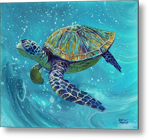 Sea Turtle Metal Print featuring the painting Free Spirit by Darice Machel McGuire