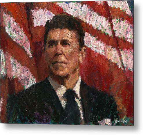 Ronald Reagan Metal Print featuring the painting Freedom Fighter by Robert Scott