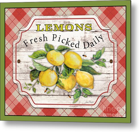 Kitchen Metal Print featuring the painting Fresh Fruit-JP3746 by Jean Plout