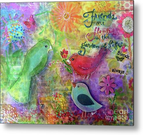 Bird Metal Print featuring the painting Friends Always Together by Claire Bull