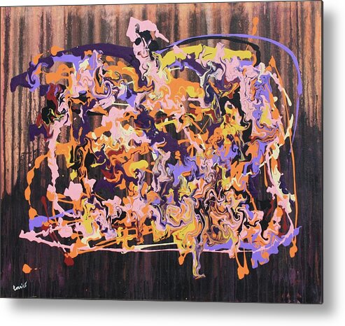 Abstract Expressionism Metal Print featuring the painting From the Ashes There Arose A Lavendar Mist by Art Enrico