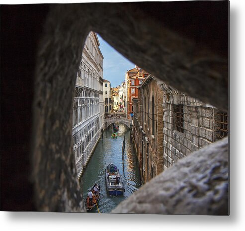 Italy Metal Print featuring the photograph From the Bridge of Sighs Venice Italy by Rick Starbuck