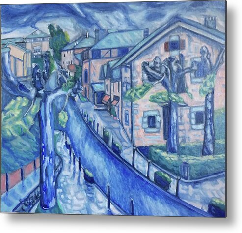 Landscape Village Metal Print featuring the painting Garay by Enrique Ojembarrena