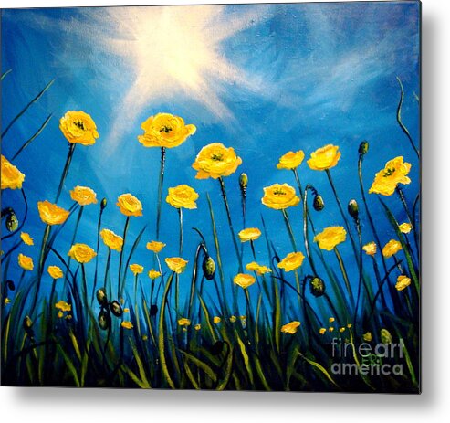 Poppies Metal Print featuring the painting Gleaming by Elizabeth Robinette Tyndall
