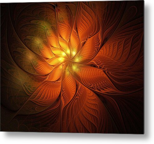 Fractal Metal Print featuring the digital art Glowing by Amanda Moore