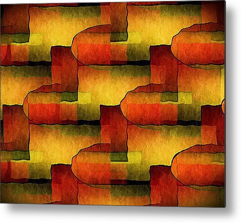 Glowing Metal Print featuring the digital art Glowing Ember Abstract by Terry Mulligan