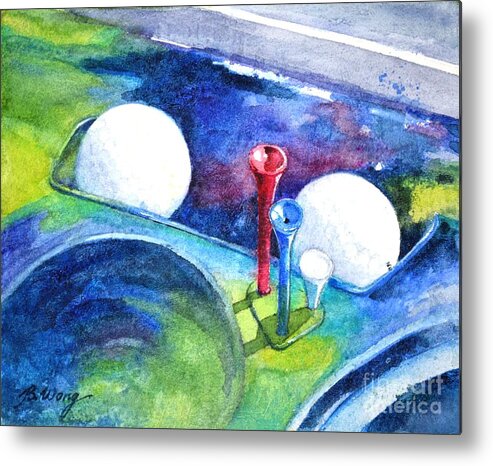 Golf Metal Print featuring the painting Golf series - Back safely by Betty M M Wong