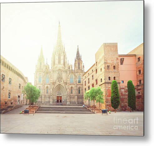 Barcelona Metal Print featuring the photograph Gotic Cathedral of Barcelona by Anastasy Yarmolovich