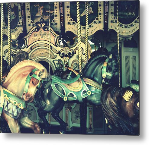 Carousel Metal Print featuring the photograph Grab the Hook by Robin Dickinson