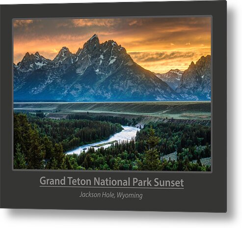  Metal Print featuring the photograph Grand Teton National Park Sunset Poster by Gary Whitton