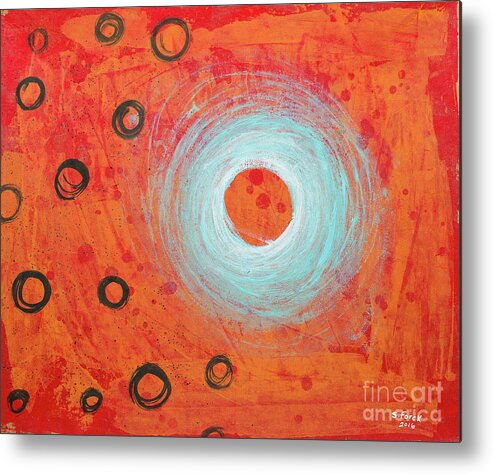 Circles Metal Print featuring the painting Gravitate by Stefanie Forck