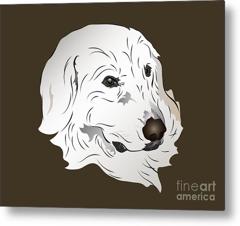 Graphic Dog Metal Print featuring the digital art Great Pyrenees Dog by MM Anderson