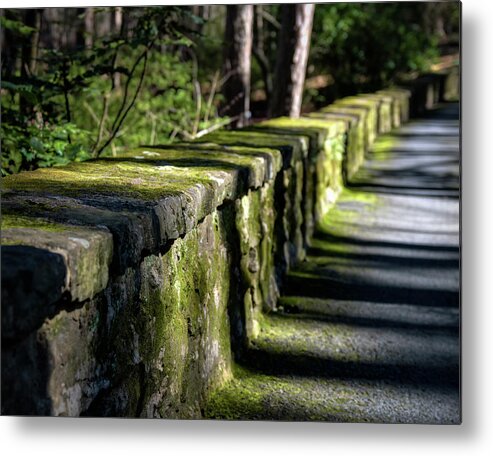 Stone Wall Metal Print featuring the photograph Green Stone Wall by James Barber