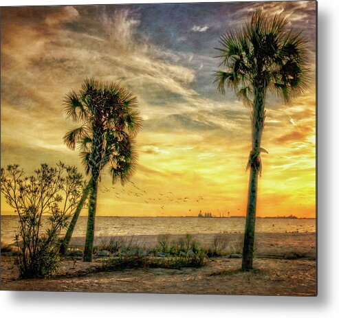 Gulfport Metal Print featuring the photograph Gulfport Sunset by Sandra Schiffner