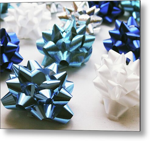 Bows Metal Print featuring the photograph Hanukkah Bows- Photography by Linda Woods by Linda Woods