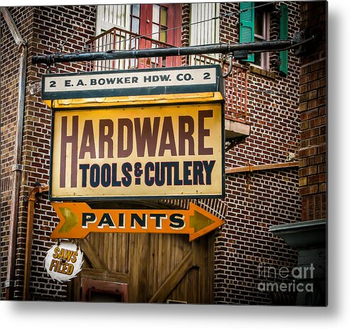 Sign Metal Print featuring the photograph Hardware by Perry Webster