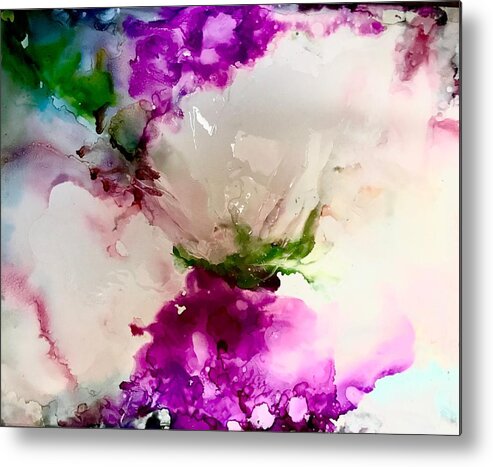 Abstract Metal Print featuring the painting Heart's Delight by Tommy McDonell