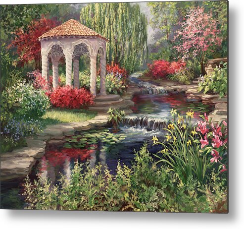 Landscape Metal Print featuring the painting Heaven's Garden by Laurie Snow Hein