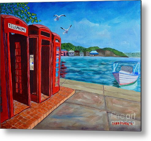 Grenada Metal Print featuring the painting Hello, it's me, I'm on the Carenage by Laura Forde