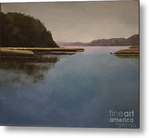 High Metal Print featuring the painting High Tide Little River by Claire Gagnon