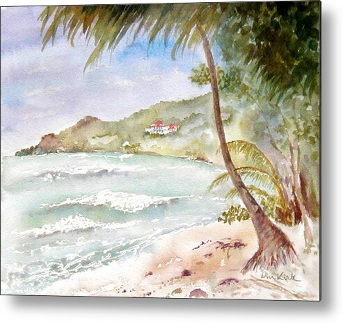 Tortola Metal Print featuring the painting High Surf at Brewers by Diane Kirk