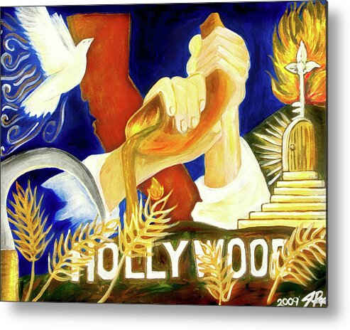 Jennifer Page Metal Print featuring the painting HollyWood by Jennifer Page