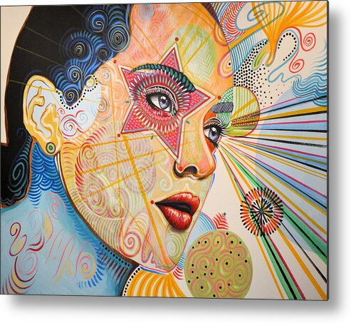 Portrait Metal Print featuring the painting Honestly Speaking by Amy Giacomelli