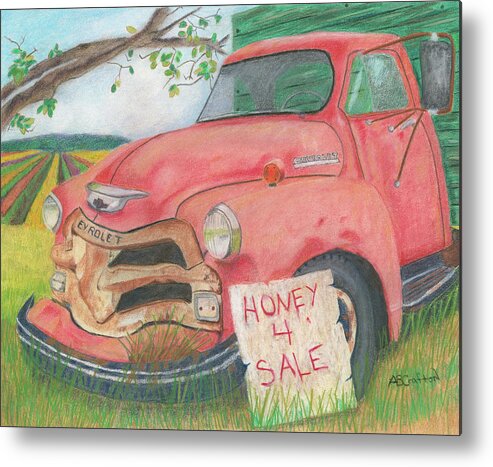 Truck Metal Print featuring the painting Honey 4 Sale by Arlene Crafton