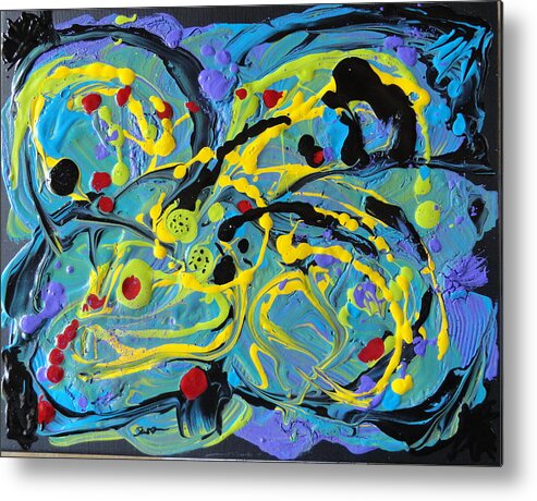 Abstract Metal Print featuring the painting Honey Bee by Susan Anderson