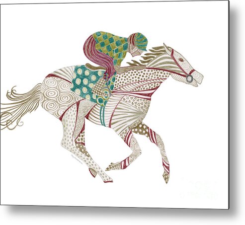 Horse Metal Print featuring the painting Horse Racer by Amy Kirkpatrick