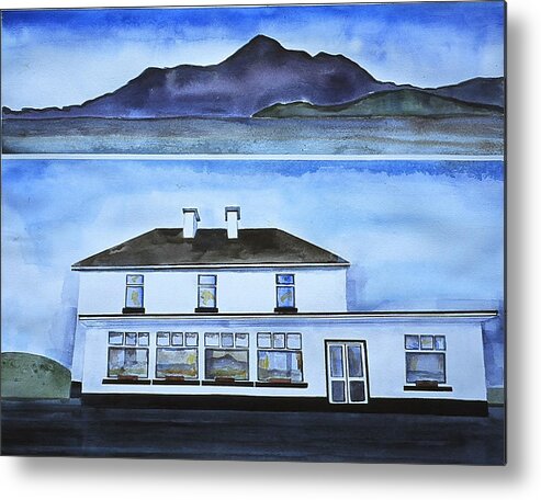  Metal Print featuring the painting Hotel and Island by Kathleen Barnes