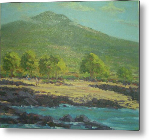Impressionist Metal Print featuring the painting Hualalai Mountain by Stan Chraminski