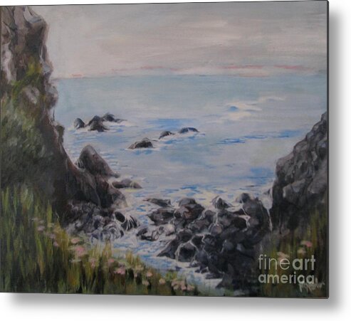 Humboldt County Metal Print featuring the painting Humboldt Tide Pools by Patricia Kanzler