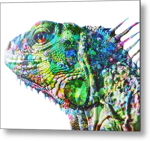 Iguana Metal Print featuring the painting Iguana by Mark Taylor