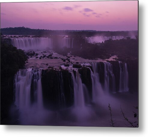 Brazil Metal Print featuring the photograph Iguazu Sunset in Violet by Alex Lapidus