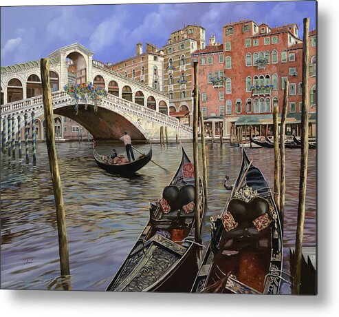 Venice Metal Print featuring the painting Il Ponte Di Rialto by Guido Borelli