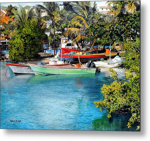 Ocean Metal Print featuring the painting Iles des Saintes by Robert W Cook