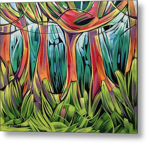 Forest Metal Print featuring the painting Impassable forest by Enrique Zaldivar