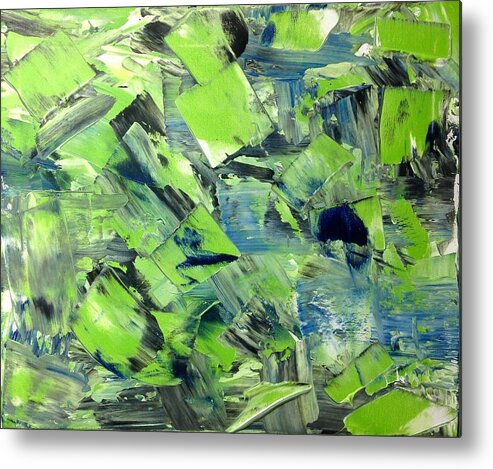 Abstract Painting Metal Print featuring the painting Inabstraction - GBWB No.1 by Desmond Raymond