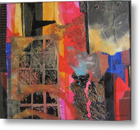 Abstract Metal Print featuring the mixed media Inside My World by Carole Johnson