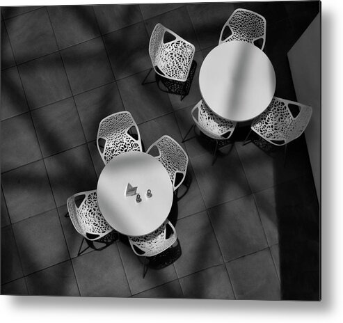 Dali Metal Print featuring the photograph Inside the Dali Museum - Two Tables - St. Petersburg, Florida by Mitch Spence