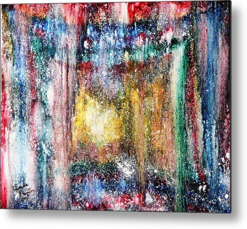 Abstract Metal Print featuring the painting Into The Light by Donna Painter