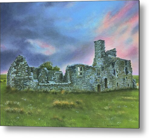 Castle Metal Print featuring the painting Irish Castle Ruins by Richard Ginnett