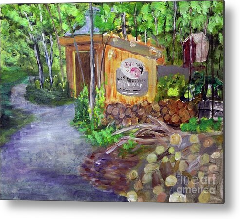 Fine Art Metal Print featuring the painting Jed's Maple by Donna Walsh