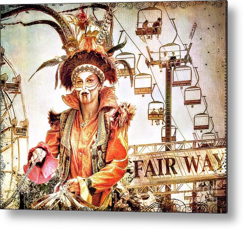 Digital Art Metal Print featuring the photograph Jester of the Fair by Jennie Breeze