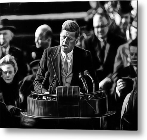John Kennedy Metal Print featuring the mixed media John F Kennedy by Marvin Blaine